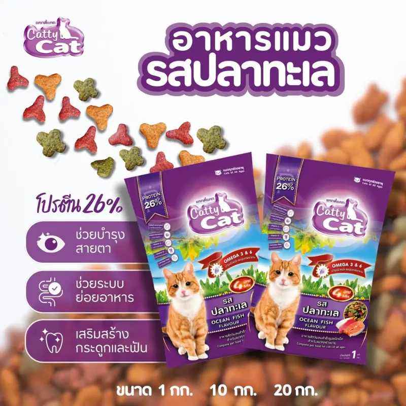 [1 kg] Cattycat แคทตี้แคท อาหารเม็ดแมว โปรตีน 26% ขนาด 1 กิโลกรัม - ภาพที่ 3