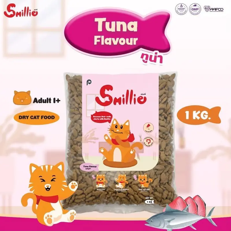 [1 kg.] Smillie อาหารเม็ด สำหรับแมวโตทุกสายพันธุ์ โปรตีนสูง ช่วยบำรุงขนและผิวหนัง ขนาด 1kg - ภาพที่ 5