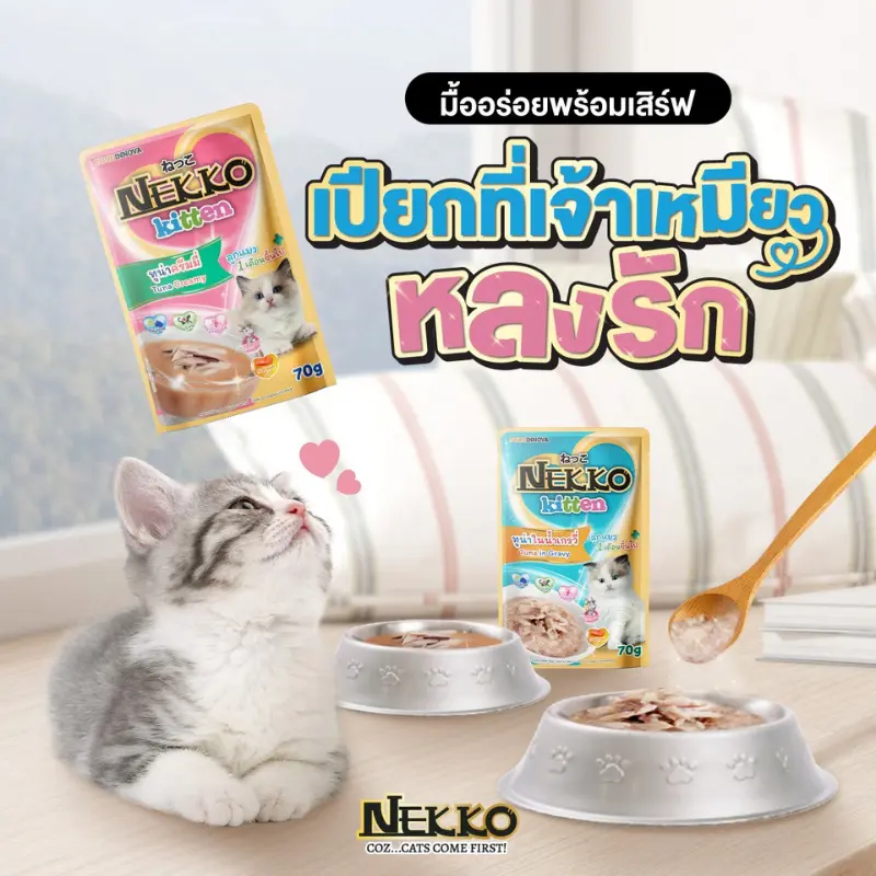 [12 ซอง] Nekko เน็กโกะ อาหารเปียกแมว คละได้ แมวโต ลูกแมว ไม่เติมเกลือ ขนาด 70g - ภาพที่ 3
