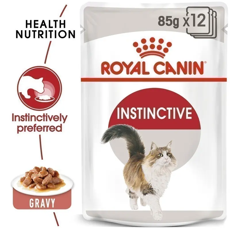 [ยกกล่อง12ซอง]Royal Canin Instinctive Pouch Gravy อาหารเปียกแมวโตอายุ12เดือนขึ้นไป(ซอสเกรวี่, Wet Cat Food, โรยัล คานิน) - ภาพที่ 5