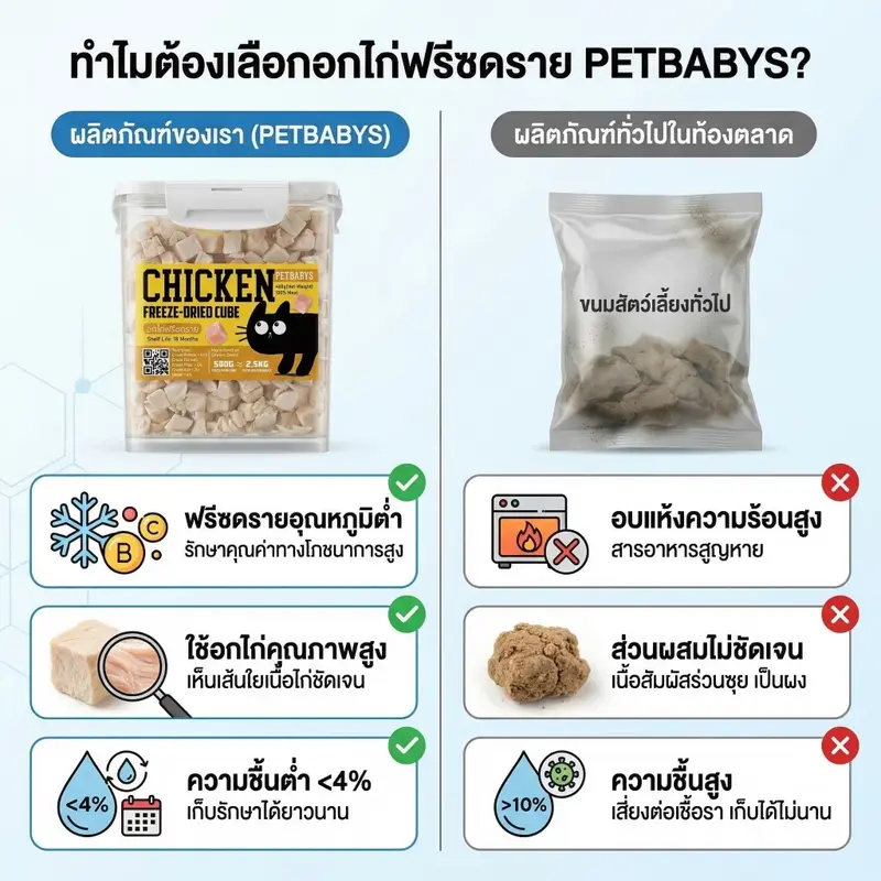อกไก่ฟรีซดรายขนมฟรีซดราย2.5L ฟรีซดรายขนมแมวไก่ฟรีซดรายแมว 100%ฟู้ดเกรดขนมแมว ขนมแมวหมา - ภาพที่ 5