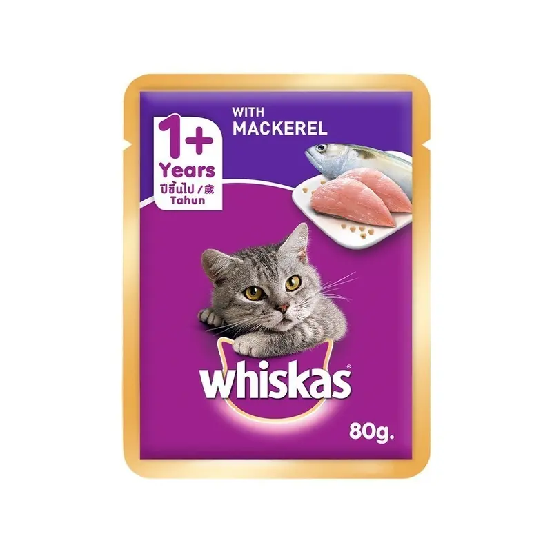 [24 ฟรี 4] WHISKAS วิสกัส อาหารเปียกแมว แมวโต ลูกแมว แมวสูงวัย เลือกรสชาติได้ 80ก. - ภาพที่ 4