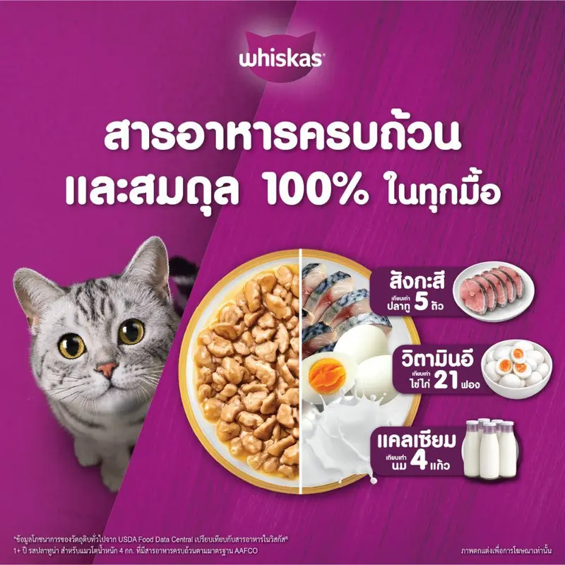 [24 ฟรี 4] WHISKAS วิสกัส อาหารเปียกแมว แมวโต ลูกแมว แมวสูงวัย เลือกรสชาติได้ 80ก. - ภาพที่ 5