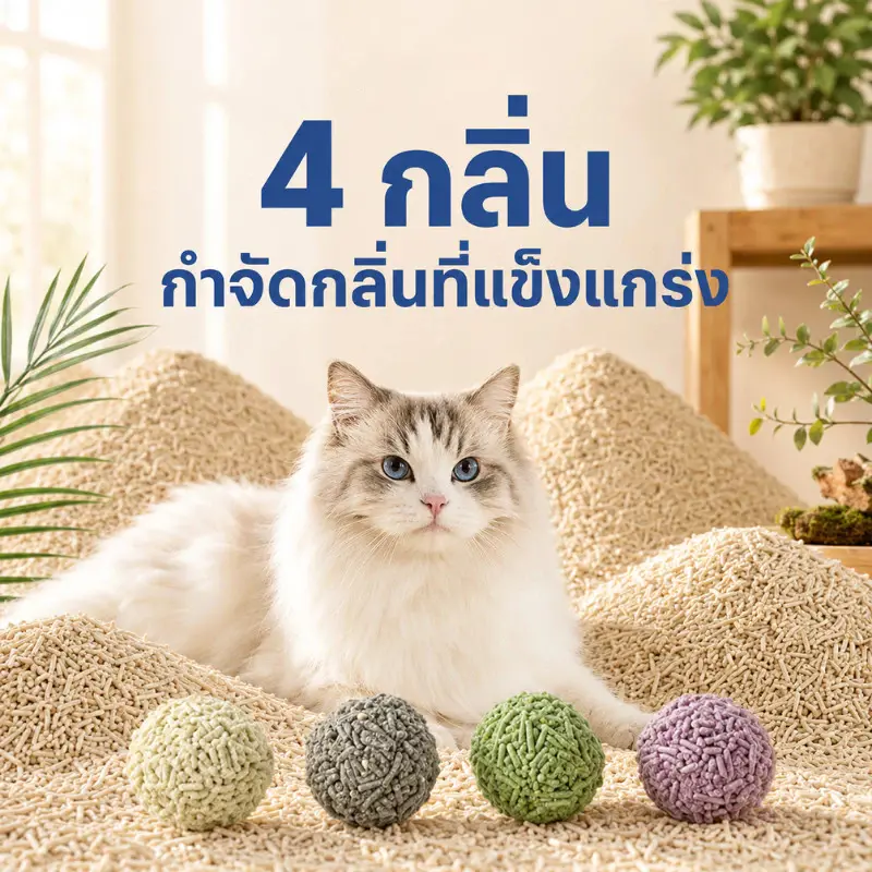 ทรายแมวเต้าหู้ 2KG/6L 4กลิ่น ทรายแมว กำจัดกลิ่น ผลิตจากกากถั่วเหลืองธรรมชาติ ทรายแมว จับตัวเป็นก้อนไว ไม่มีฝุ่ - ภาพที่ 4