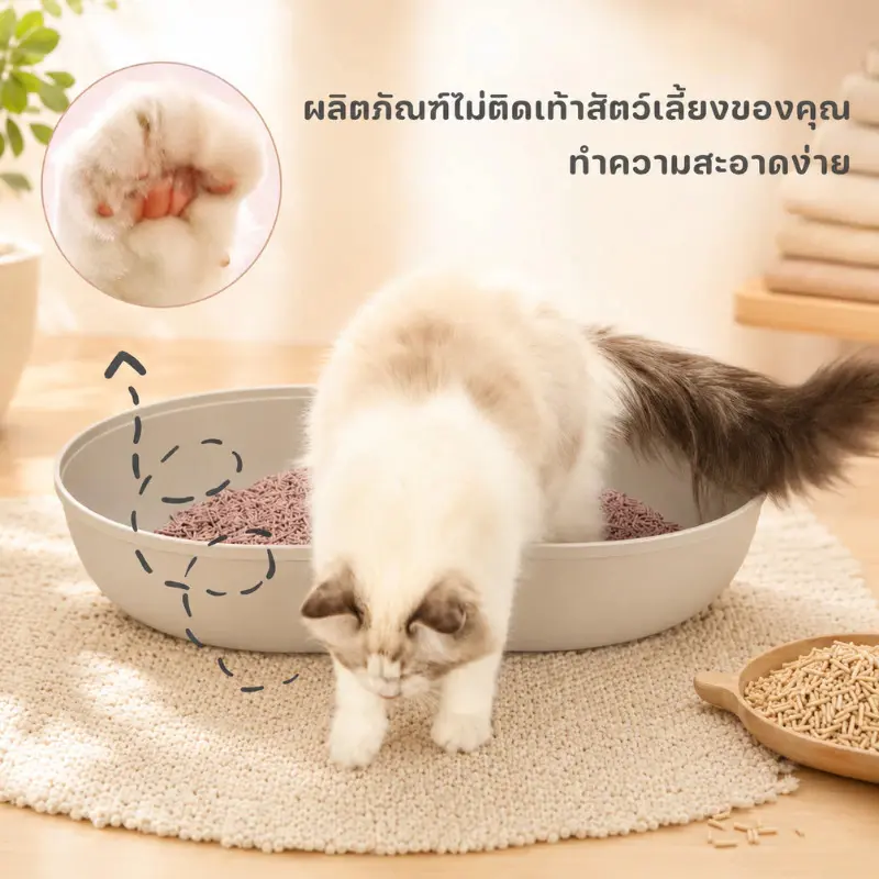 ทรายแมวเต้าหู้ 2KG/6L 4กลิ่น ทรายแมว กำจัดกลิ่น ผลิตจากกากถั่วเหลืองธรรมชาติ ทรายแมว จับตัวเป็นก้อนไว ไม่มีฝุ่ - ภาพที่ 5