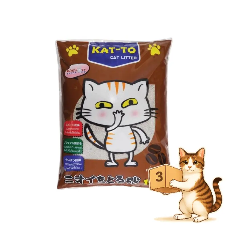 (ยกกระสอบ 3 ถุง) KAT-TO แคทโตะ ทรายแมวเบนโทไนต์ จับตัวเป็นก้อน ทรายแมว ยกกระสอบ 3 ถุง ถุงละ 10 ลิตร - ภาพที่ 6