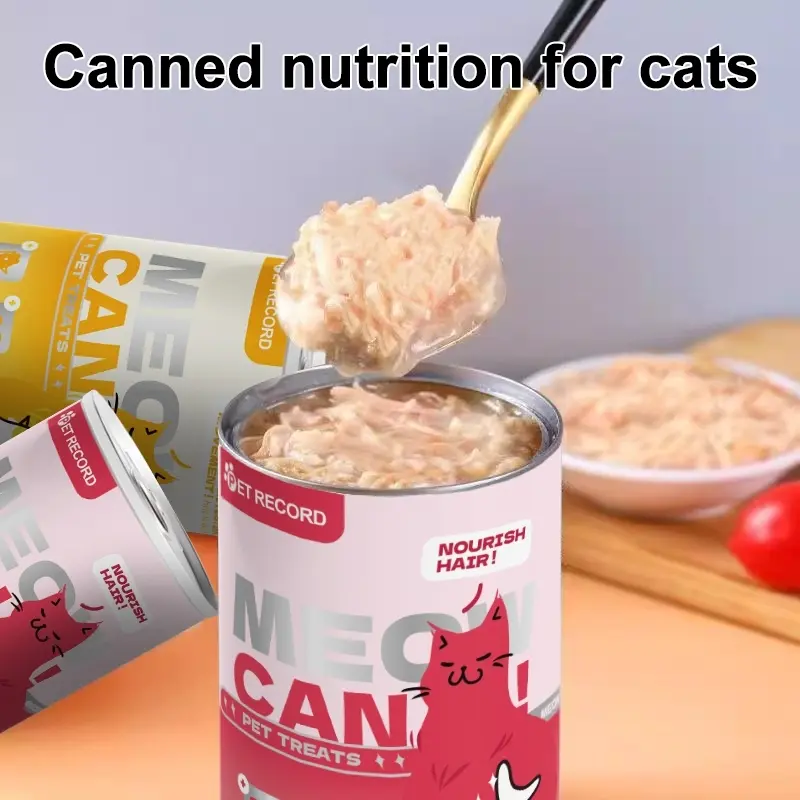 แบบใหม่ 450g แมวกระป๋อง อาหารเปียกแบบกระป๋อง อาหารแมวน้ำเกรวี่ ลดอาการขนร่วง ส่งเสริมระบบภูมิคุ้มกัน - ภาพที่ 4