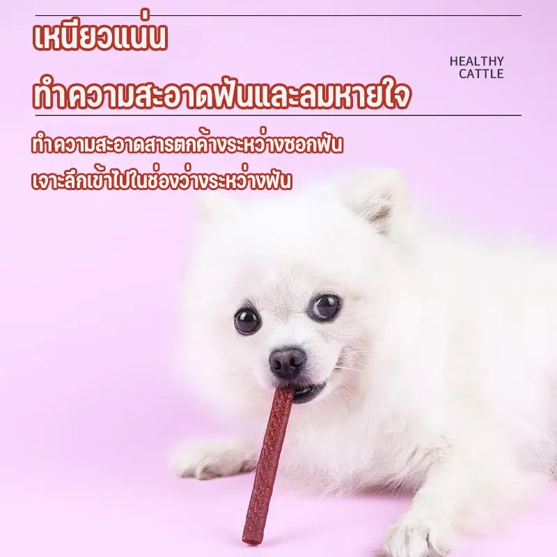 5 ชิ้น ขนมหมา ขนมน้องหมา ขนมสุนัขใหญ่ แบบแท่งรสเนื้อ แท่งนิ่ม ทำจากเนื้อวัวแท้ โปรตีนสูง ขนาด 500กรัม ขนมสุนัข - ภาพที่ 4