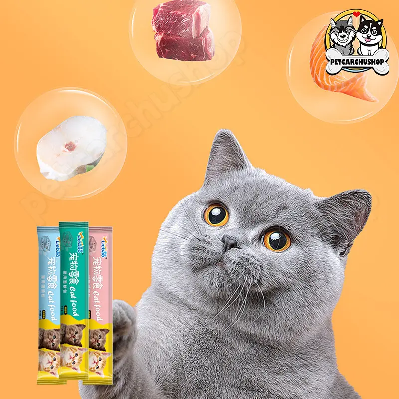 ขนมแมวเลีย 50/100 ซอง ขนมแมว อาหารเปียกแมว อร่อยและมีคุณค่าทางโภชนาการ รสชาติอร่อยถูกใจน้องแมว สามรสชาติ - ภาพที่ 5