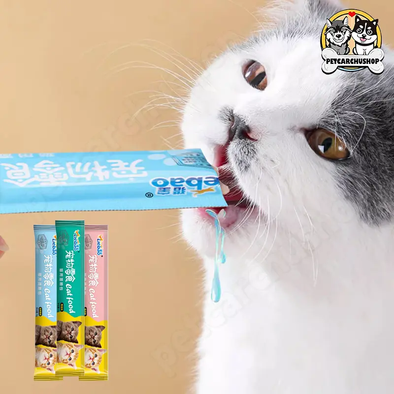 ขนมแมวเลีย 50/100 ซอง ขนมแมว อาหารเปียกแมว อร่อยและมีคุณค่าทางโภชนาการ รสชาติอร่อยถูกใจน้องแมว สามรสชาติ - ภาพที่ 6