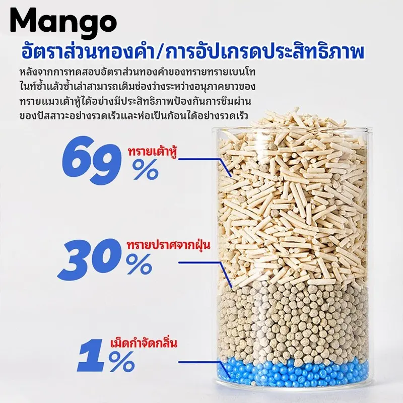 ทรายแมวเต้าหู้ 6L-30L ทรายแมวผสม💚เบนโทไนท์+แคทแบบเต้าหู้ 💜ลาเวนเดอร์ ✅ดับกลิ่นแรงสุด! - ภาพที่ 3