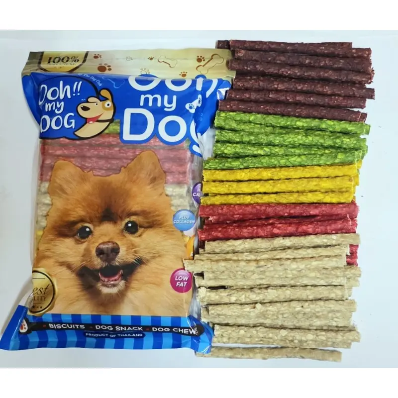 ขนมหมา ขนมสุนัขมันชี่ขัดฟันสุนัขคละสี น้ำหนัก 800 กรัมแบบกลม - ภาพที่ 4