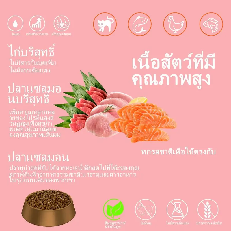 แมวโจรสลัด CAPTAIN CAT อาหารเปียกแมว 12 ซอง 85 กรัม ต่อซอง รสแซลมอน ทูน่า ไก่ โปรตีนสูง โอเมก้า 3&6 บำรุงขนสุขภาพดี สำหร - ภาพที่ 5
