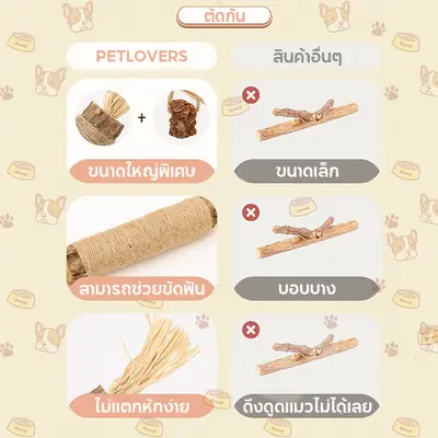 38cmอันใหญ่มาก ไม้มาทาทาบิ ขัดฟันไม้ ไม้ขัดฟันแมว… - ภาพที่ 5