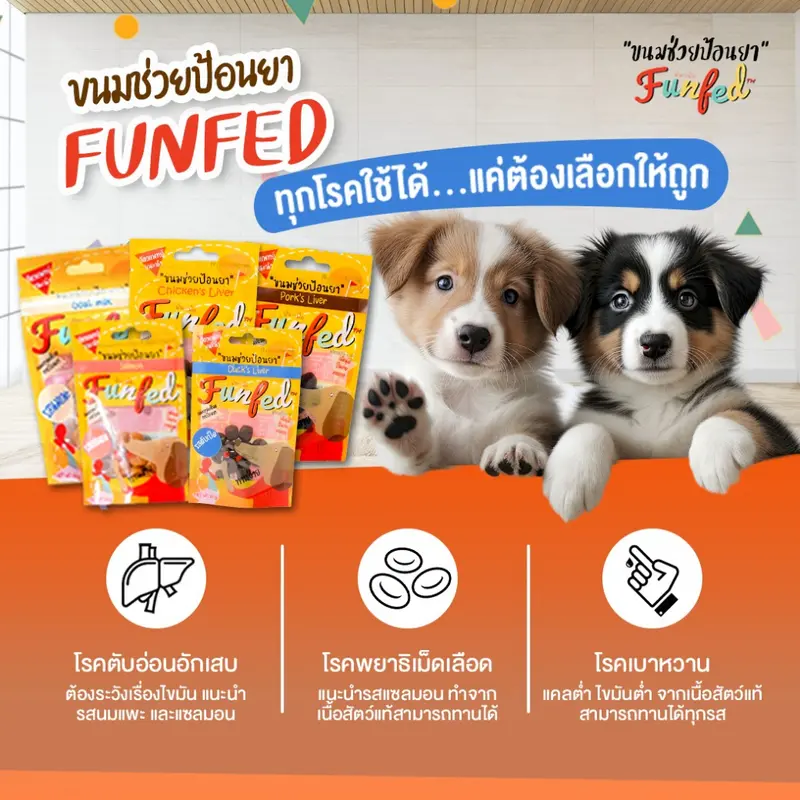FunFed Tablet Pocket บรรจุ14 ชิ้น/ห่อ) - ขนมป้อนยาเม็ด สำหรับ สุนัข แมว - ภาพที่ 3