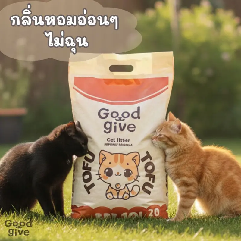 Good Give ทรายแมวเต้าหู้ 10 ลิตร (4kg) คุมกลิ่นดี ก้อนแน่นใน 3 วิ ฝุ่นน้อย ทรายแมวออร์แกนิค - ภาพที่ 3