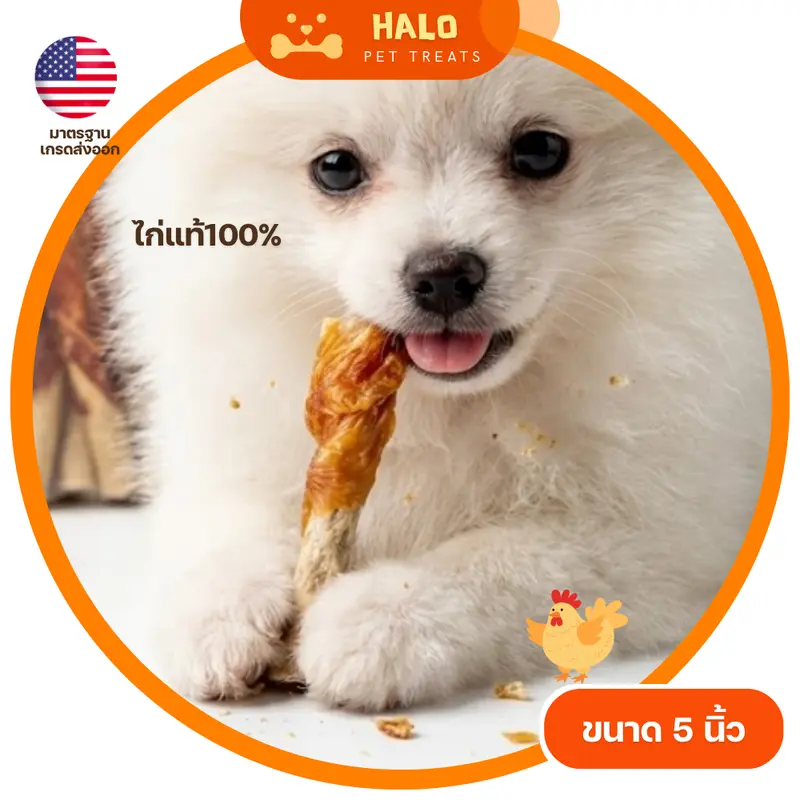 HALO ขนมสุนัข มันชี่พันไก่ เนื้อไก่เยอะขึ้น2เท่า ขนาดใหญ่สุดคุ้ม มีโปรตีน เสริมกล้ามเนื้อ ขนมขัดฟันสุนัข - ภาพที่ 3