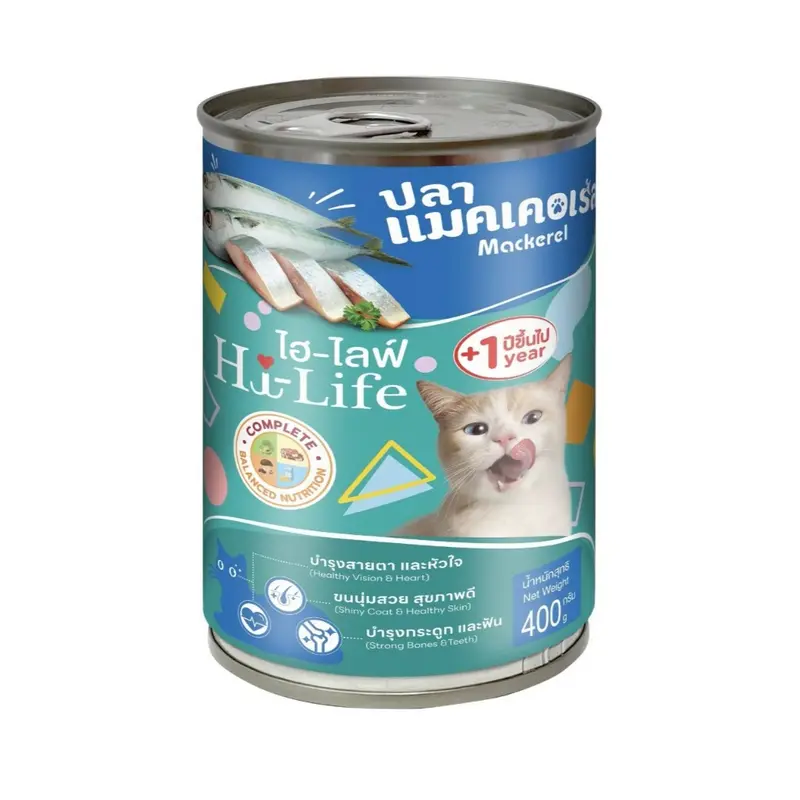 Hi-Life ไฮไลฟ์ อาหารเปียกแมวกระป๋อง ยกลัง 12 กระป๋อง ขนาด 400 กรัม หลากหลายรสชาติ เนื้อเด้ง บำรุงสายตาและหัวใจ - ภาพที่ 6