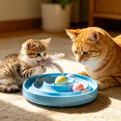 ของเล่นแมวหมุนลูกบอล 3in1 มีขนนก ไม่เบื่อ… - ภาพที่ 6
