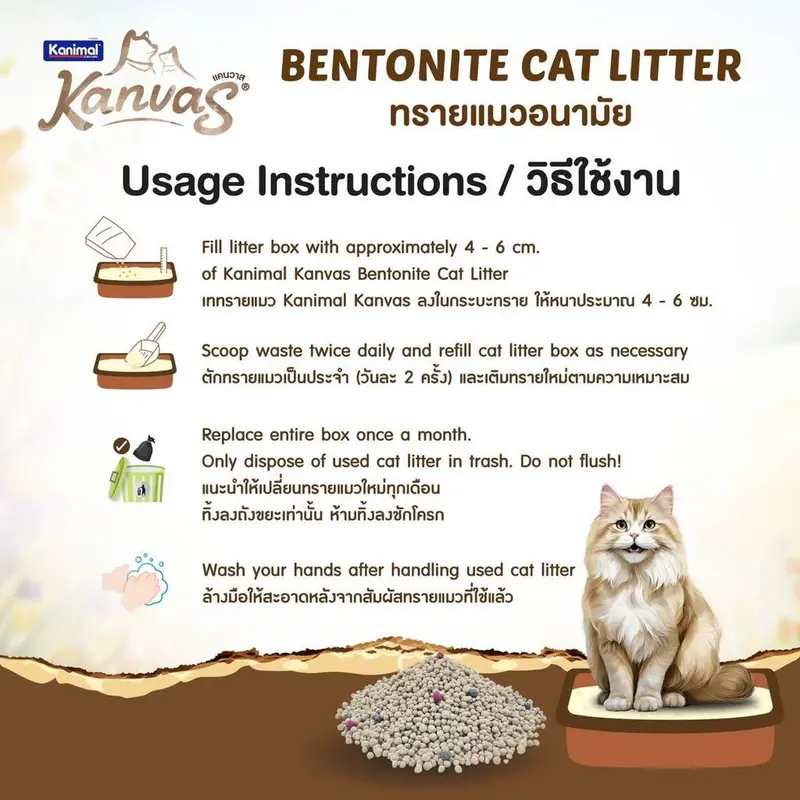 (ถุง) Kanimal Kanvas Bentonite Cat Litter ทรายแมวเบนโทไนท์ 5L 5ลิตร - ภาพที่ 4