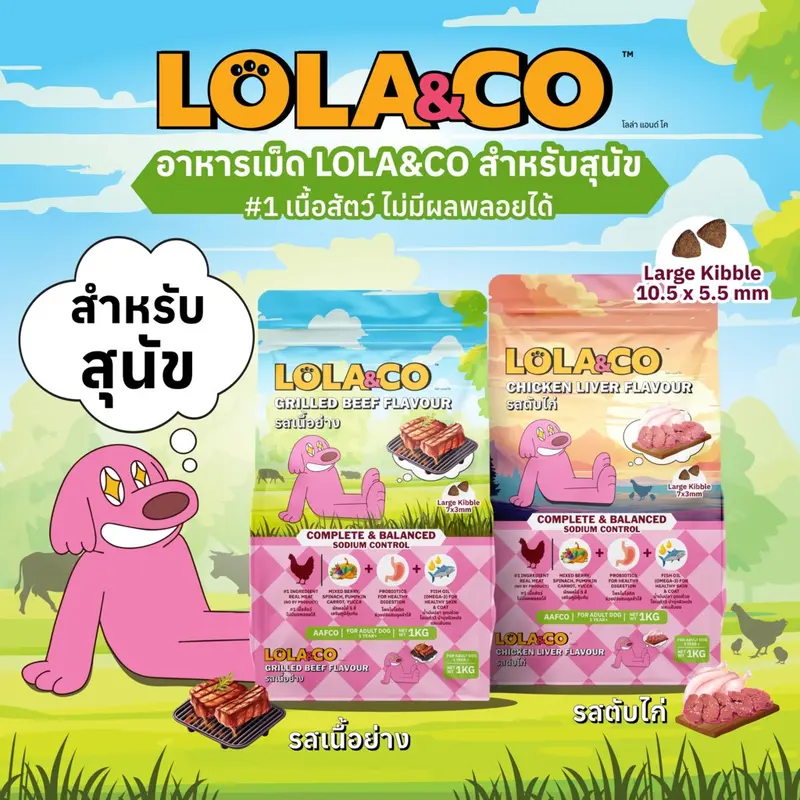 Lola & Co อาหารสุนัขแบบเม็ด ขนาด 1 kg Lola & Co อาหารสุนัขแบบเม็ด ขนาด 1 kg