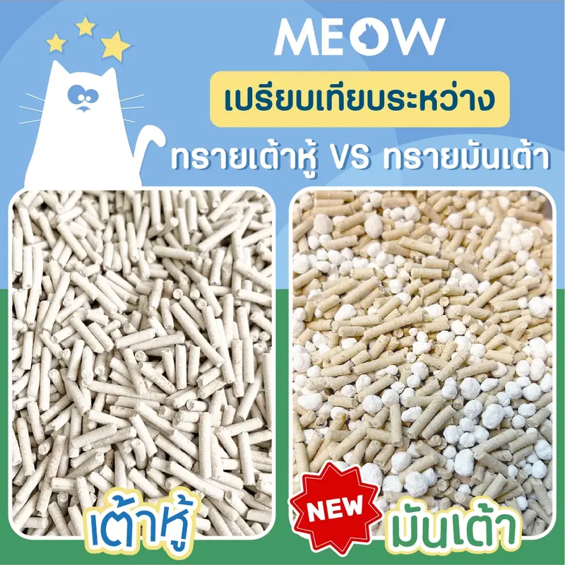 MEOW ทรายแมวเต้าหู้ 10ลิตร/ ทรายแมวมันเต้า MEOW 10ลิตร ผลิตจากพืช ทิ้งชักโครกได้ - ภาพที่ 4