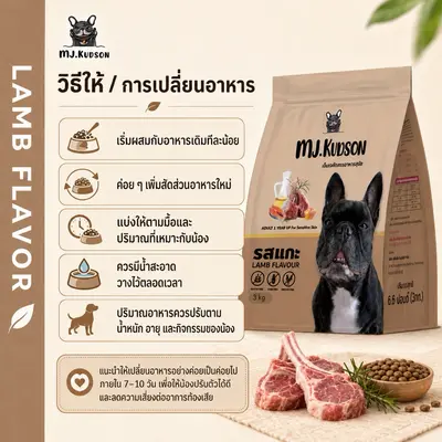 MJ.Kudson อาหารสุนัขพรีเมียมสูตรแกะ (ลดขนร่วง… - ภาพที่ 6