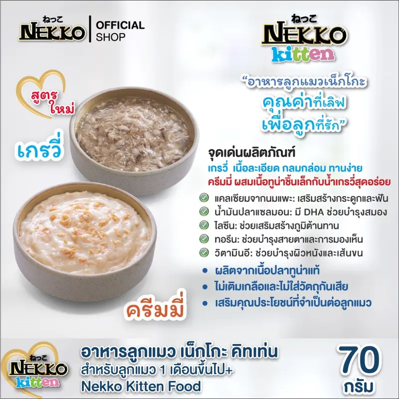 Nekko เนคโกะ อาหารเปียกแมว ลูกแมว แมวแก่ 7ปี… - ภาพที่ 4