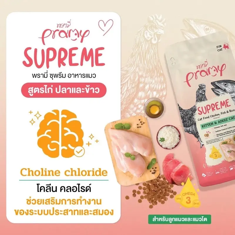 Pramy Supreme พรามี่ ซุพรีม อาหารเม็ดแมว ขนาดใหม่ พร้อมซิปล็อค เก็บอาหารสดใหม่ - ภาพที่ 5