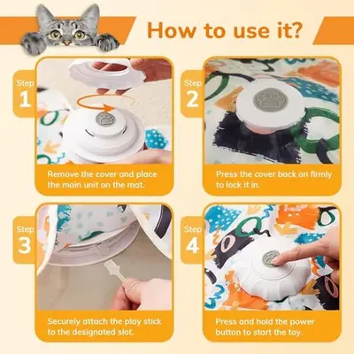 ของเล่นแมวซ่อนและค้นหาของเล่นแมวโต้ตอบ-ไม้กายสิทธิ์ขนน… - ภาพที่ 4