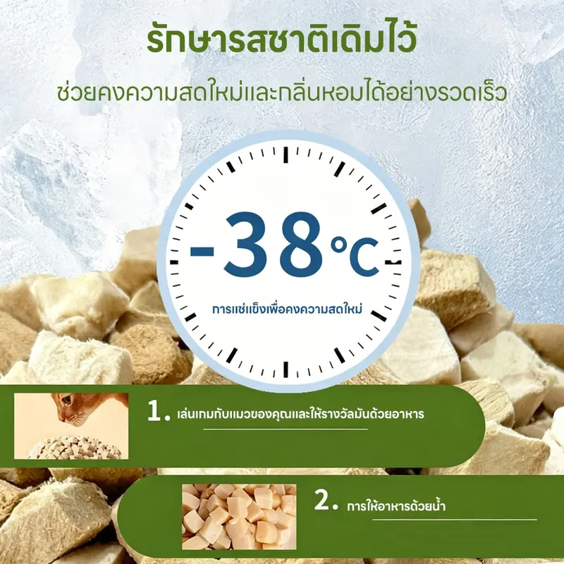 🐱ฟรีแถบแมว🐱อกไก่ฟรีซดราย ขนมแมว อกไก่แมว ขนมแมวฟรีซดราย รสชาติหลากหลาย คุณค่าทางโภชนาการสูง - ภาพที่ 4