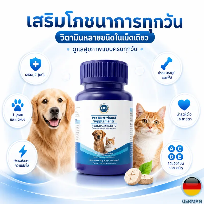 PetClear วิตามินรวม สุนัข แมว บำรุงขน ลดขนร่วง เสริมภูมิคุ้มกัน เจริญอาหาร กินง่าย - ภาพที่ 5