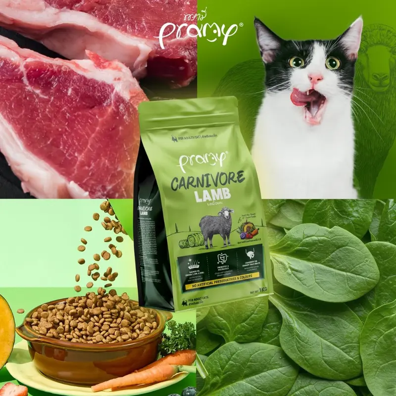 Pramy Carnivore พรามี่ คาร์นิวอร์ อาหารเม็ดแมว เนื้อสัตว์แท้โปรตีนสูง ไม่มีผลพลอยได้ ขนาด 800g - 1kg - ภาพที่ 6