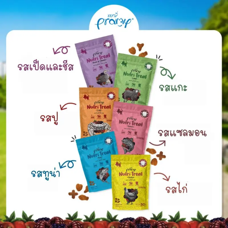 Pramy Nutri-Treat พรามี่ ขนมขัดฟันแมวหลากหลายรสชาติ ขนาด 50g - ภาพที่ 6