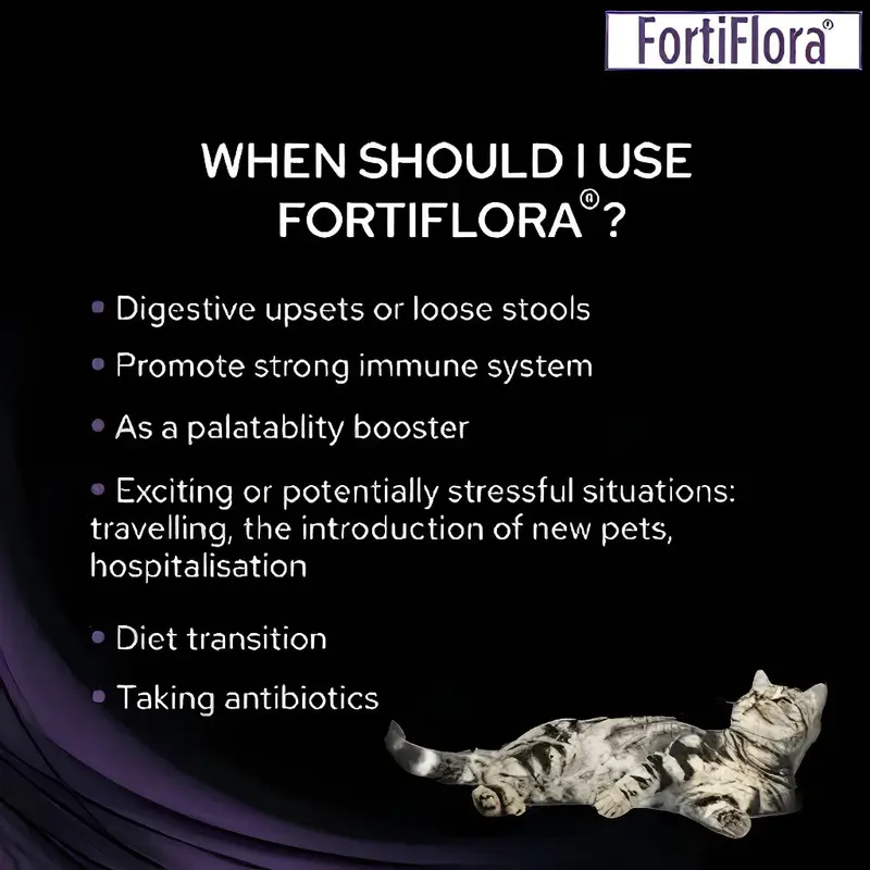 Proplan Fortiflora ผงโรยอาหารเสริมโพรไบโอติก ผงโรยอาหาร โพรไปโอติก สุนัขและแมว 30ซอง [1กล่อง] - ภาพที่ 4