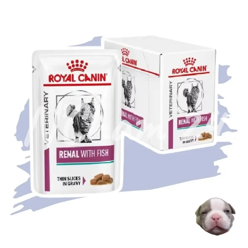 Royal Canin Renal with fish Pouch ขนาด 85กรัม x 12 ซอง อาหารเปียกแมวโรยัลคานินโรคไต ค่าไตสูง Royal Canin Renal with fish Pouch ขนาด 85กรัม x 12 ซอง อาหารเปียกแมวโรยัลคานินโรคไต ค่าไตสูง
