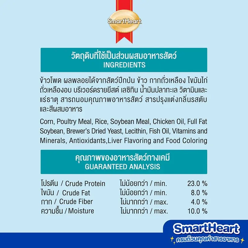 Smart Heart อาหารสุนัขสมาร์ทฮาร์ท สำหรับสุนัขโต และ สุนัขพันธุ์เล็ก ขนาดกระสอบละ 18,20 KG - ภาพที่ 4