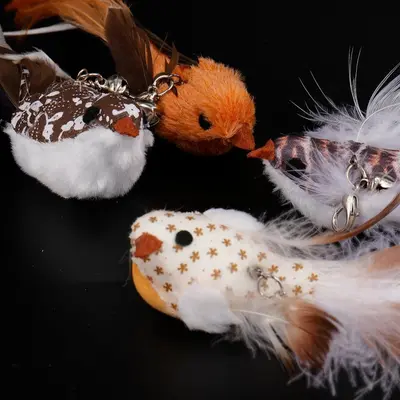 TME ของเล่นแมวจําลองนกแบบโต้ตอบ Feather Bird พร้อม… - ภาพที่ 5