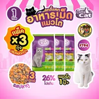 ( แพ็ค X 3 KG. ) Catty Cat 3 MIX อาหารเม็ด รสปลาทู 1 KG. FT94 โปรตัร 26%  มีโอเมก้า 3,6 ขนสวย - ภาพที่ 3